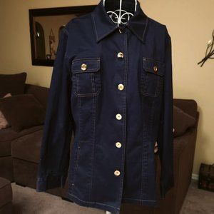 Never Worn, Jones New York Signature sz 2X gold buttoned navy blue jacket